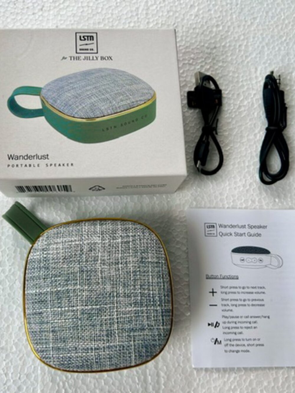 LSTN Sound Co Wanderlust GREEN Portable Wireless Bluetooth Speaker Jilly Box